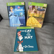 Leap Frog Tag Books Lot of 3 Cinderella Cat in the Hat Beauty Beast Interactive
