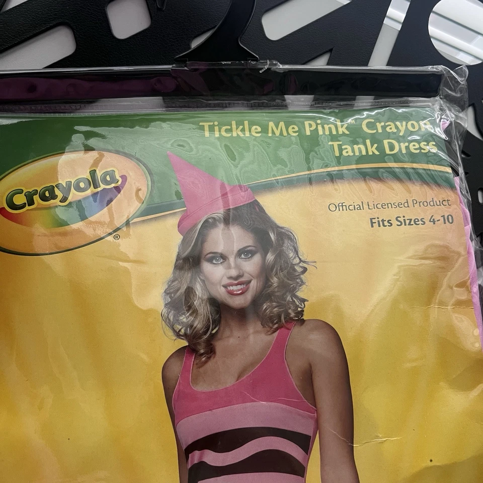 Disfraz de Halloween Crayón Crayón Cráyola Rosa Tickle Me Mujer Talla 4-10. Nuevo en paquete Foto 2 de 3
