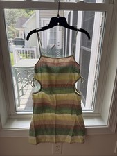 Aerie Cut Out Adjustable Sides Mini Dress Size Small Cotton/Linen Blend Cute!
