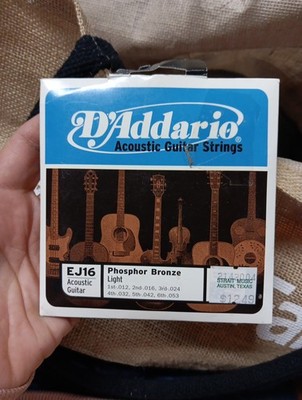 Vtg D'Addario EJ16 Phosphor Bronze Light Acoustic Guitar Strings