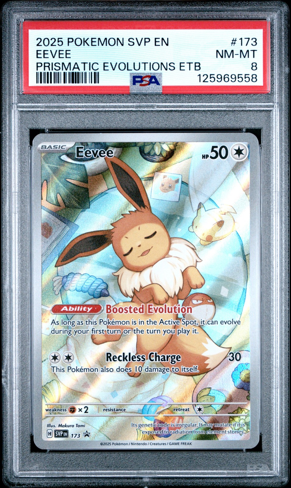 2025 POKEMON SVP EN-SV BLACK STAR PROMO #173 EEVEE PSA 8