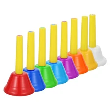 1 Set Hand Bells Set 8 Note Musical Bells Diatonic Bells, Yellow/Mixed Colors