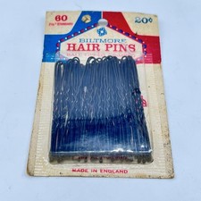 VTG NIB Biltmore Hair Pins/Bobby Pins Ball Tipped Crimped Made in England-60 CT.