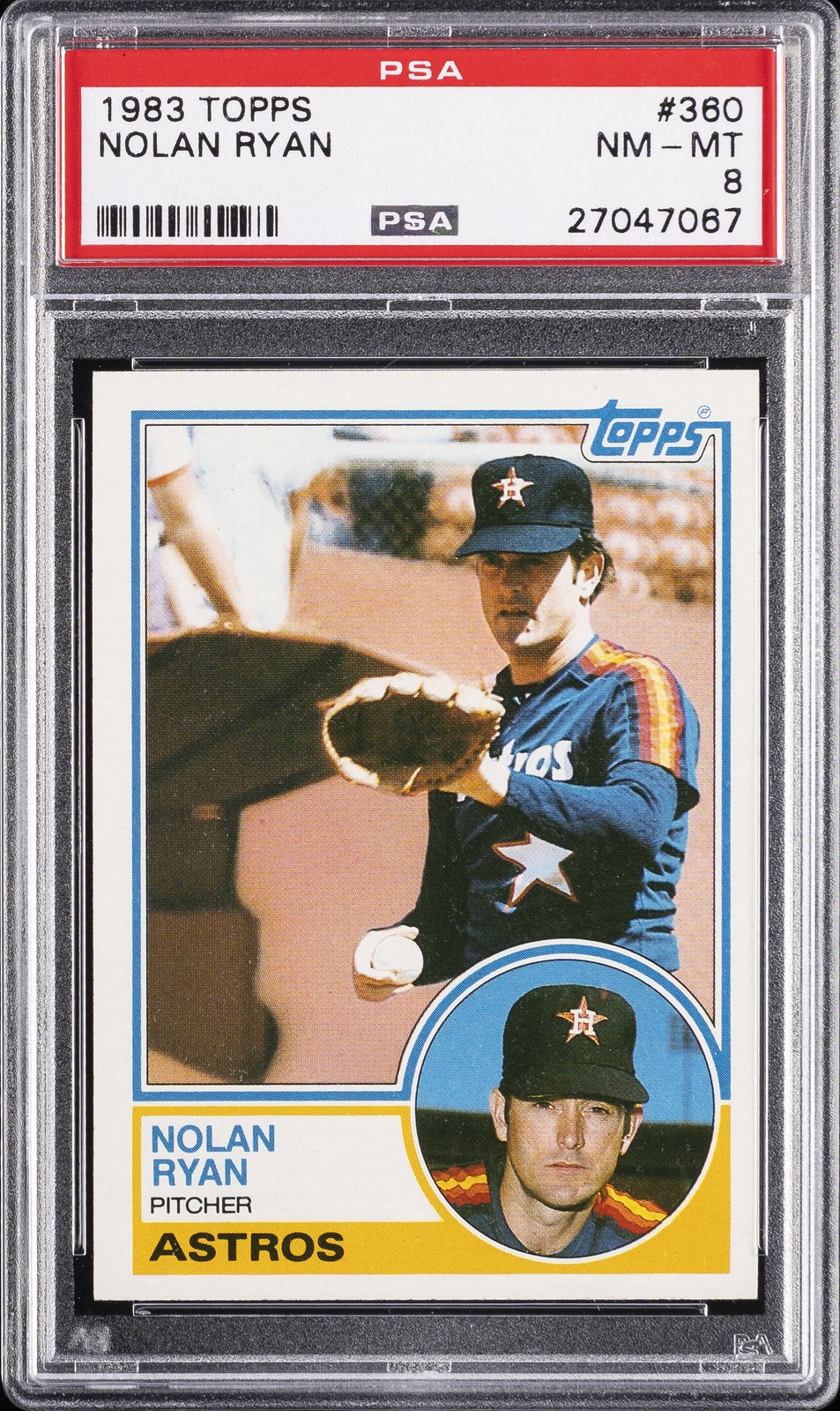 1983 TOPPS #360 NOLAN RYAN PSA 8