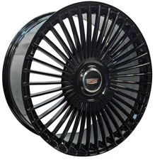 24 Gloss Black Flow Forged Wheels SET 4️⃣ FLOATER CAPS fits Escalade Sport ESV