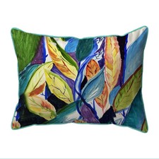 Betsy Drake Gold Leaves Large Indoor Outdoor Pillow 16x20