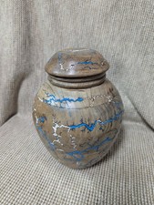INDISCH DECOR Plant Urn for Adult Human Ashes Cremation Wooden. Bluish Brown