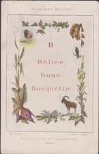 ANCIEN CHROMO PUBLICITAIRE ALPHABET MIGNON CIE COLONIALE/CHOCOLAT-LETTRE B