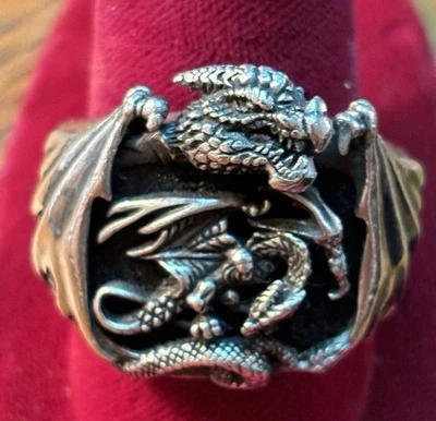 BGE Realm of the Dragon Men’s Ring, Size 13, .925 Sterling w/Black Onyx - Image 1 of 4