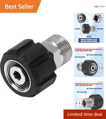 #ad Pressure Washer Adapter Stainless Steel M22 15mm to 14mm Female to Male Fit $21.98