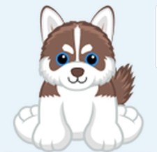 Webkinz Copper Husky Pup HM9329 brown white dog wolf puppy Virtual code messaged