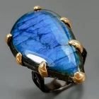 Handmade ring 38 ct Natural Labradorite Ring 925 Sterling Silver Size 8 /R447659