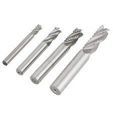 ⁺4pcs 4 Flutes HSS Roughing End Mill CNC Router Bit Milling Cutter M6 /M8 /M10