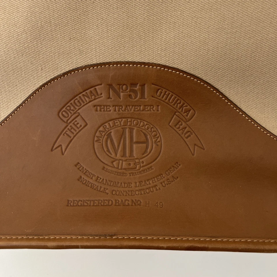 De colección Marley Hodgson No. Bolsa de equipaje de cuero de lona para viajero 51 GHURKA fin de semana Foto 2 de 4