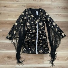 Nasty Gal Star Sequin Plunge Neck Fringe Dress 6