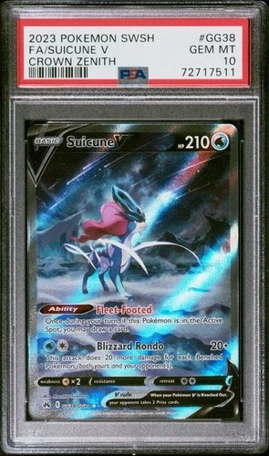 POKEMON SUICUNE V 2023 SWORD AND SHIELD CROWN ZENITH #GG38 FA PSA 10