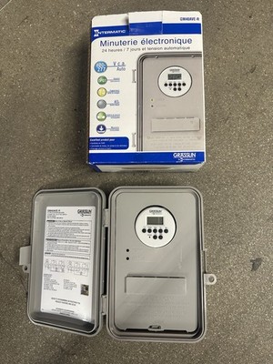 New Intermatic AUTOVOLTAGE GM40AVE-R Electronic Time Switch - Gray W/manual - HW