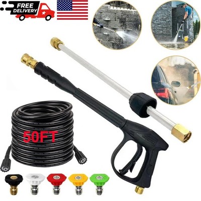 4000PSI High Pressure Car Power Washer Gun Spray Wand Lance Nozzle and Hose Kit