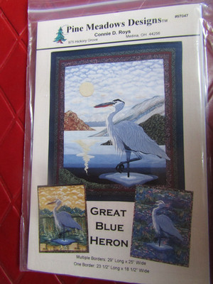 PINE MEADOWS DESIGNS Uncut GREAT BLUE HERON Bird WALL HANGING Quilting PATTERN