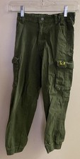 365 Kids Boy  s Dark Olive Green Cargo Pants Size 8 Waist 24  Inseam 21  24x21