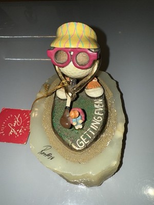 Vintage Ron Lee Golf Ball Sculpture  GETTING EVEN  Signed 1988 24kt Gold