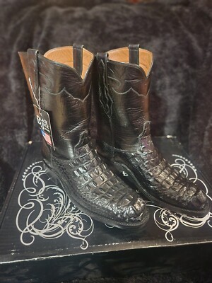 Black Jack American Hornback Alligator 8.5D Black New In Box
