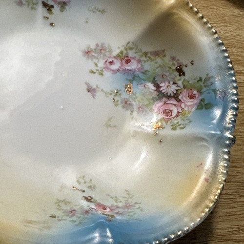 3 RS Prussia Germany Berry Bowls 5" Pink Rose Flowers Blue Yellow Gold Dainty - Picture 11 of 13