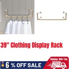 Gold 39" Wall-mounted Metal Clothing Display Rack Clothes Hanging Rack Hanger US