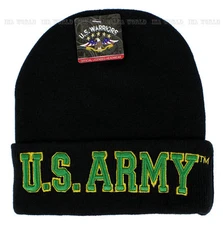 U.S. ARMY Beanie hat Military Official Licensed Cuffed Winter Skull cap- Black 