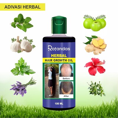 Lot De 2 Huiles Capillaires Ayurvédiques Adivasi Bhringraj - 100 Ml Chacune | Naturelle, Pour Croissance Et Soin, Exp. Avril 2027