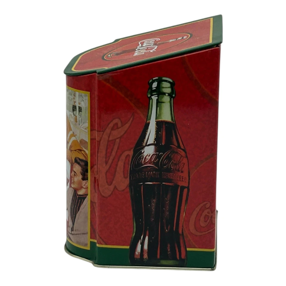 Coke Coca Cola Tin Box Storage Advertising Soda Fountain Vtg Hinged Lid Diner  - Image 4 of 4