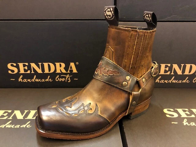 Omgeving Harde ring niet voldoende Sendra Boots Style 7811 Brown Leather Western Cowboy Biker Boots | eBay