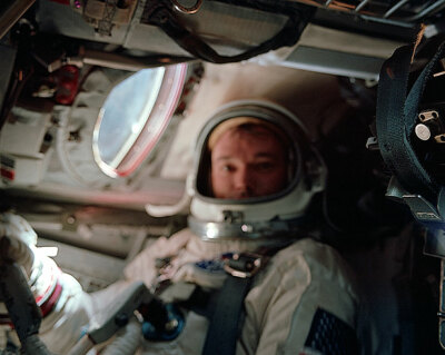 NASA GEMINI 10 MICHAEL COLLINS INSIDE SPACECRAFT 11x14 GLOSSY