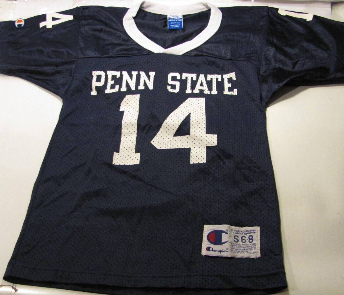 Penn St Jersey Unisex S 6-8 Blue Nittany Lions14 Vintage 80s Shirt