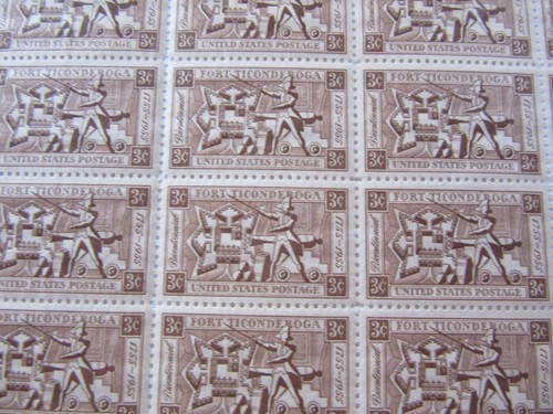 US Stamps Scott 1071 - 1955-Fort Ticonderoga - 3¢ - sheet of 50 - MNH - Picture 2 of 2