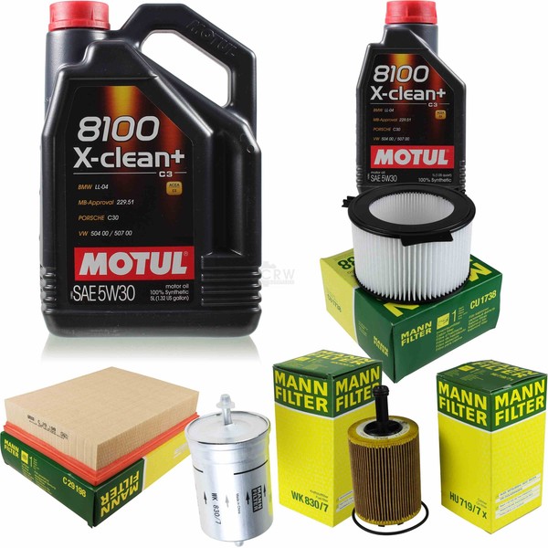 MANN-FILTER Inspektionspaket 6L Motul 5W-30 8100 X-Clean+ FüR Vw Transporter Iv-image