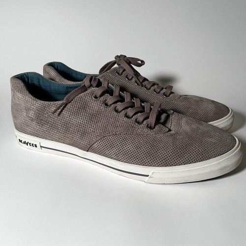 SeaVees Men’s Hermosa Plimsoll Varsity Suede Gray Size 10