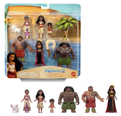Disney Moana 2 Adventure Set with 6 Small Dolls & Accessories Toy