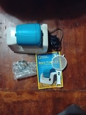 National Geographic Explorer Series Rock Tumbler w/Battery Pack Blue White EUC