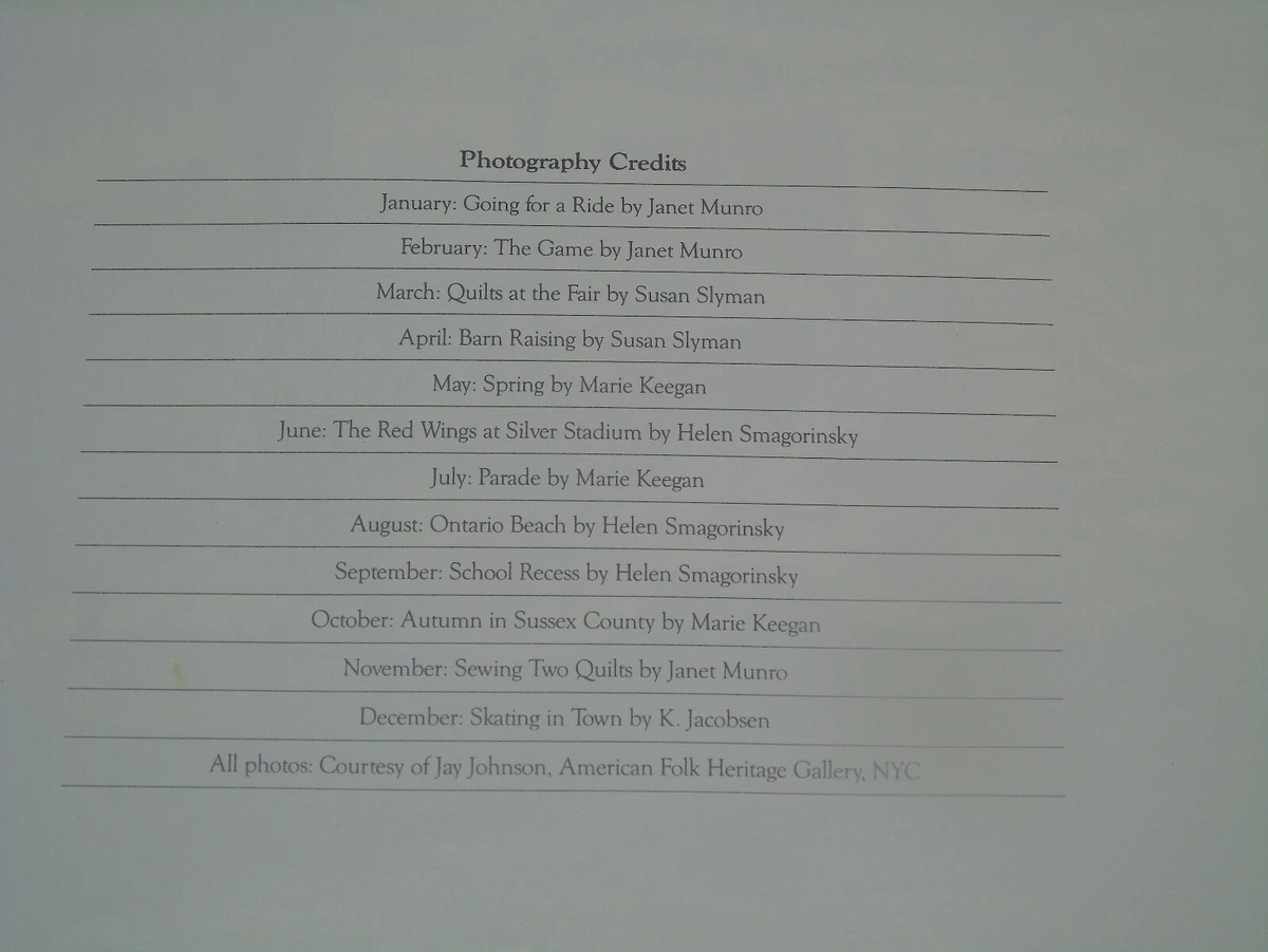 Vintage 1986 American Folk Art Calendar Unused | eBay