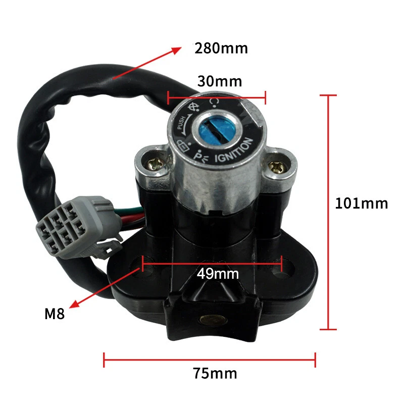 Juego de bloqueo de interruptor de llave de encendido para Suzuki DL650 V-Strom DL1000 V-Strom 2004-2011 Foto 2 de 4