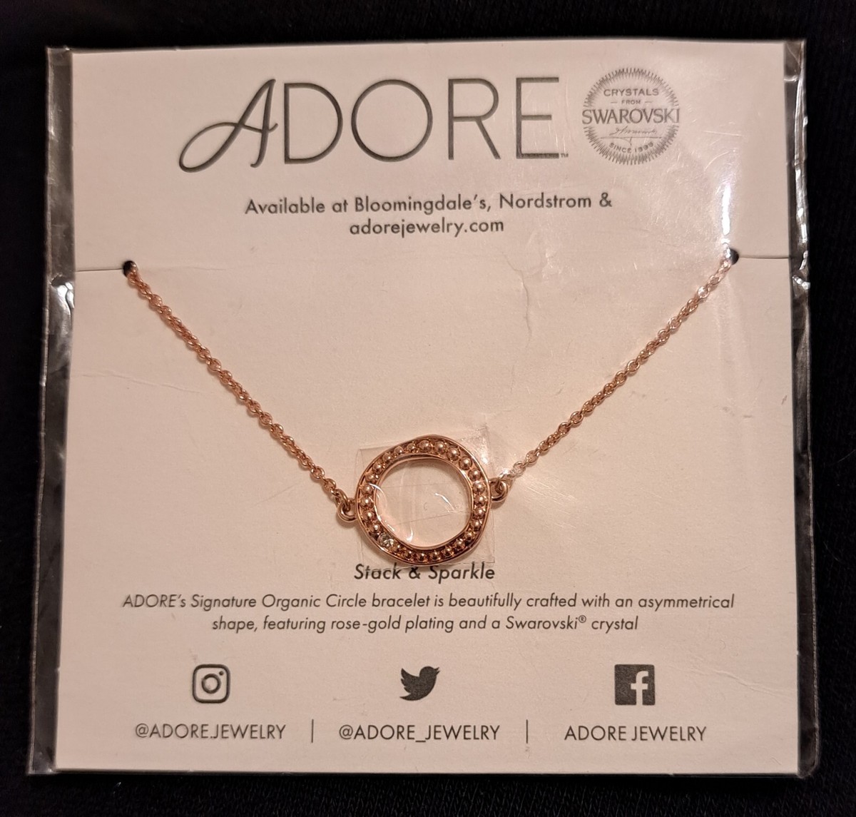 Adore Swarovski Organic Circle Rose Gold Stack And Sparkle  display picture 1