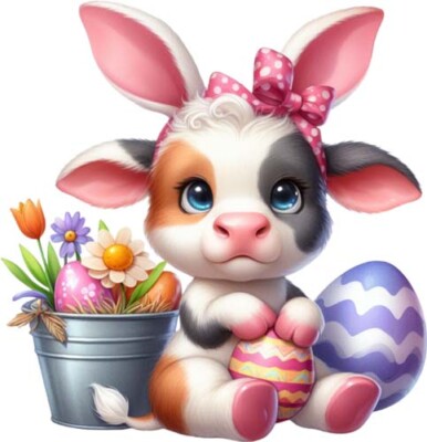 Ostern Kuh Blume Ei Wandbild Schlafzimmer Farbe Kinderzimmer Dekor Vinyl Aufkleber Abziehbild
