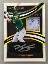 Kevin Smith 2022 Panini Immaculate Baseball Black Prime Patch Auto /10 ATHLETICS