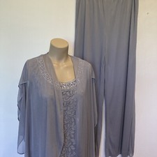 R  M Richards size 14 gray top. jacket. pant 3 Pc pant outfit mother of bride