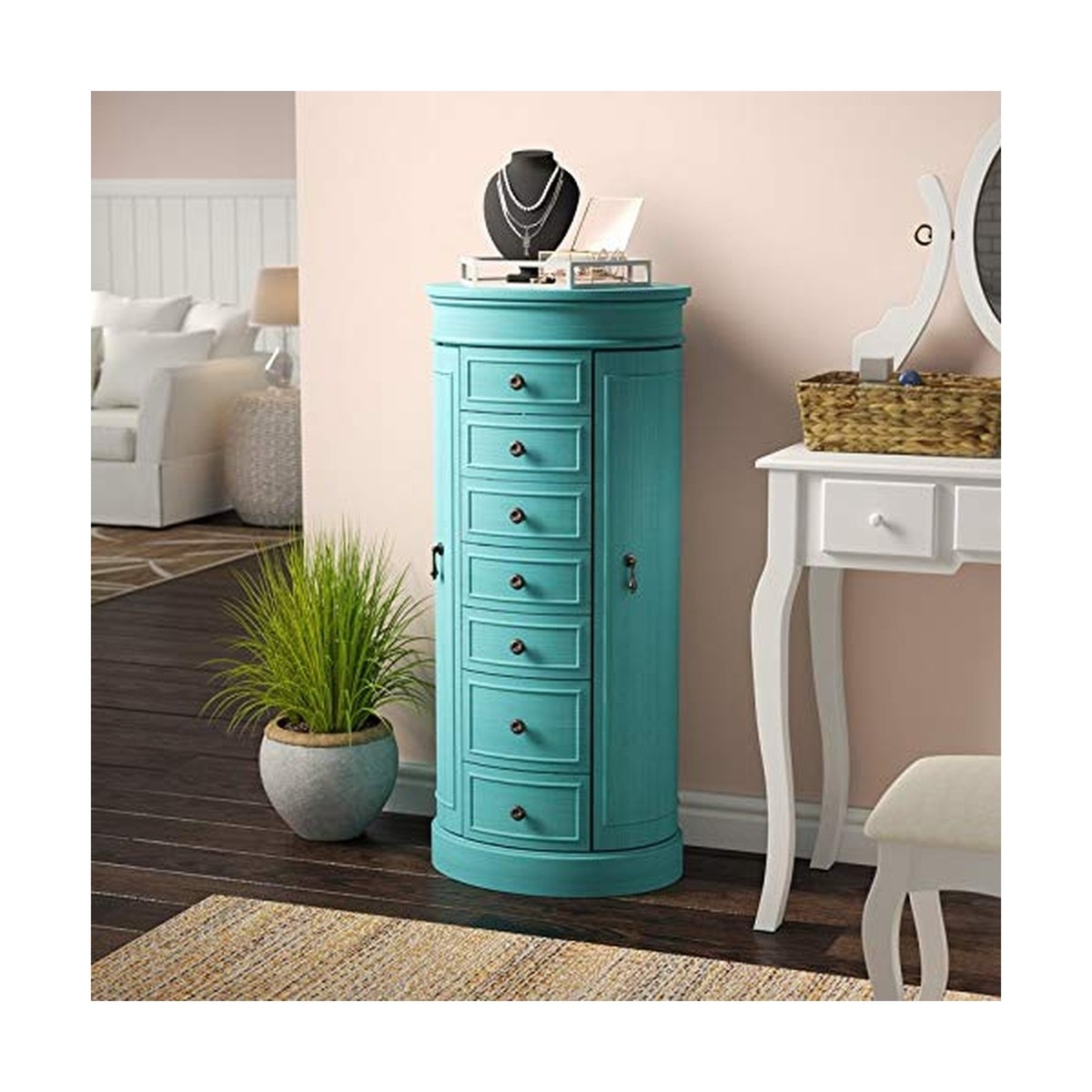 Hives and Honey Bailey Standing Oval Antique Jewelry Armoire