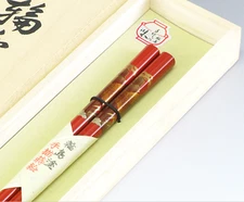 Wajima lacquer Hand-painted Pure Gold Maki-e Chopsticks 21.5cm #106