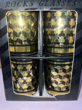 TMD Holdings Geometric Pattern Rocks Glasses, Set of 4 (FC5)