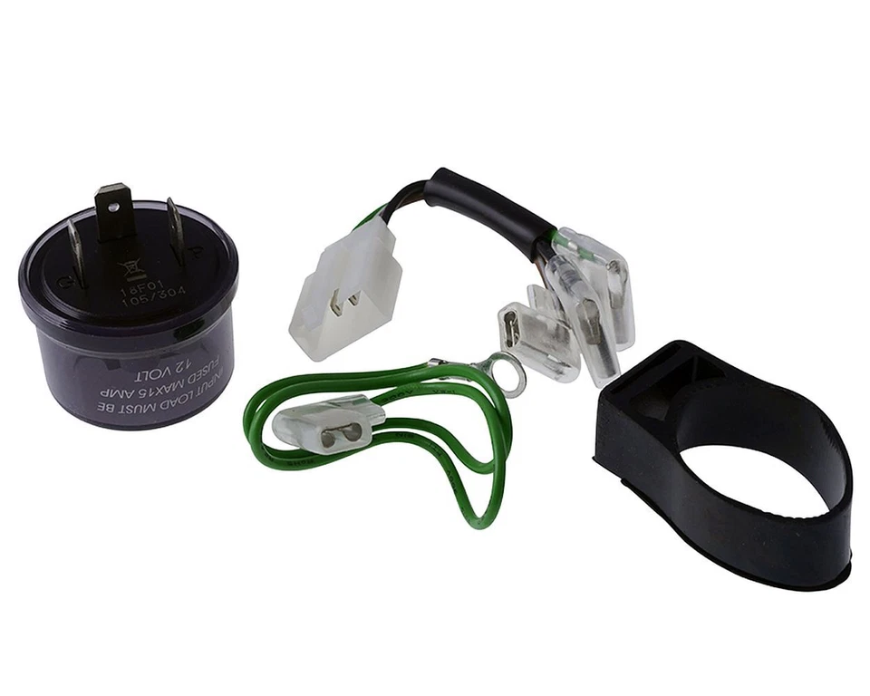 KOSO Blinkerrelais Digital 12V 3 Pins inkl. Adapter Stecker 15A Relais universal - Bild 2 von 3