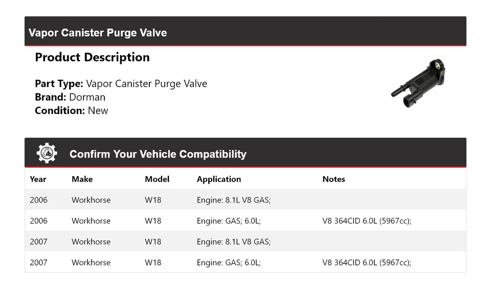 Válvula de purga de vasilha de vapor Dorman Workhorse W18 2006-2007 - Imagem 2 de 4